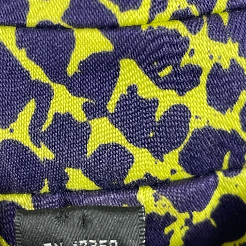 Linda Allard Ellen Tracy Women Suit Jacket Neon green purple Snake Print 6P - Picture 8 of 11